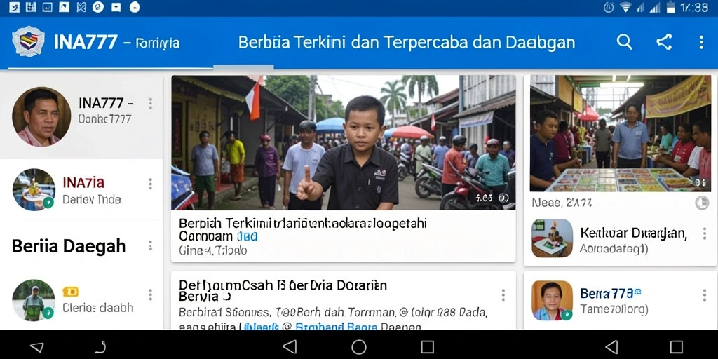 Tampilan antarmuka pengguna aplikasi INA777 yang sederhana dan informatif.