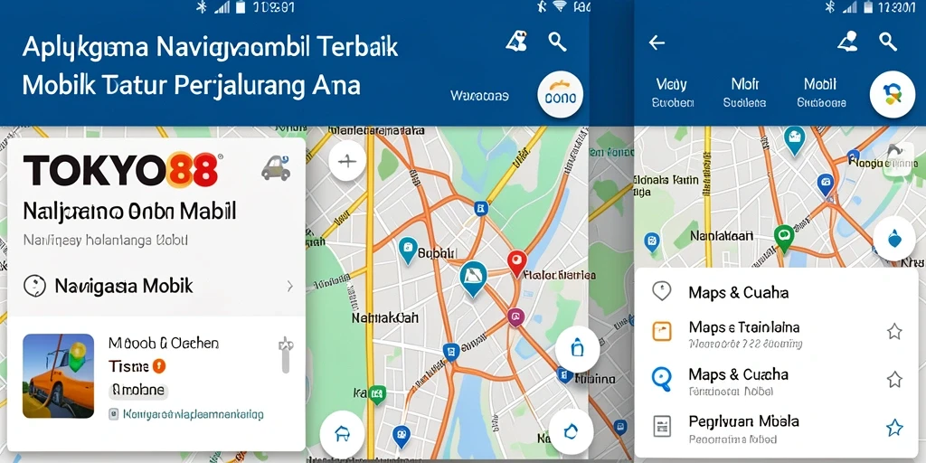 Antarmuka TOKYO88 yang simpel dan fungsional untuk navigasi mobil.