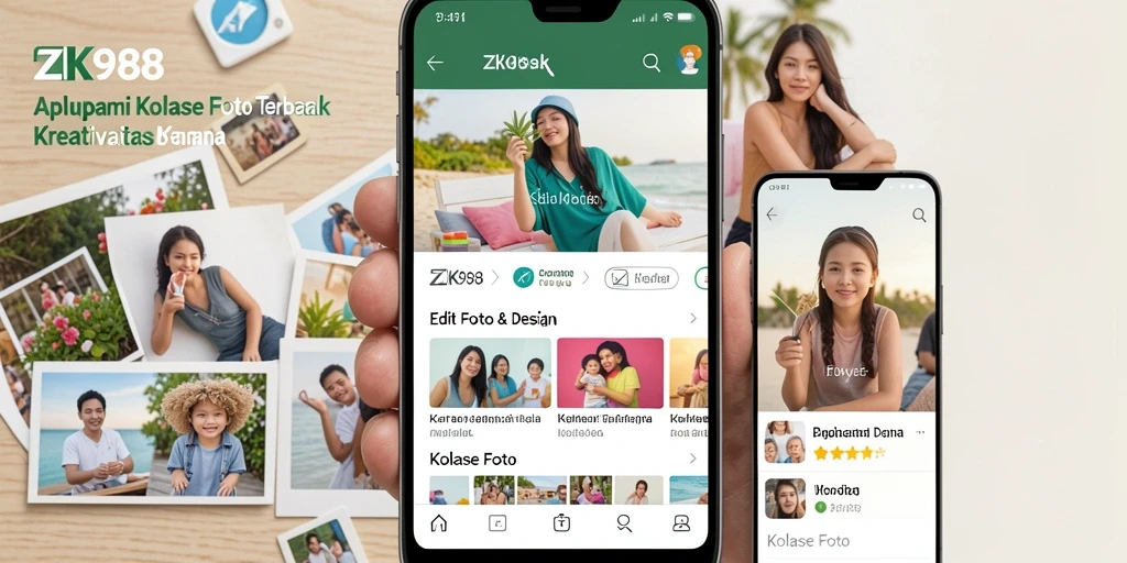 Tampilan antarmuka ZK988 yang modern dan mudah digunakan untuk kolase foto.