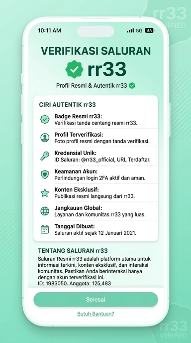 Tampilan kanal resmi rr33